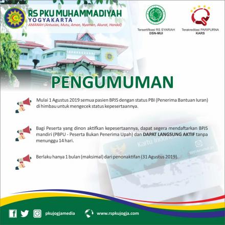 Pengumuman untuk Warga pemegang Kartu KIS PBI